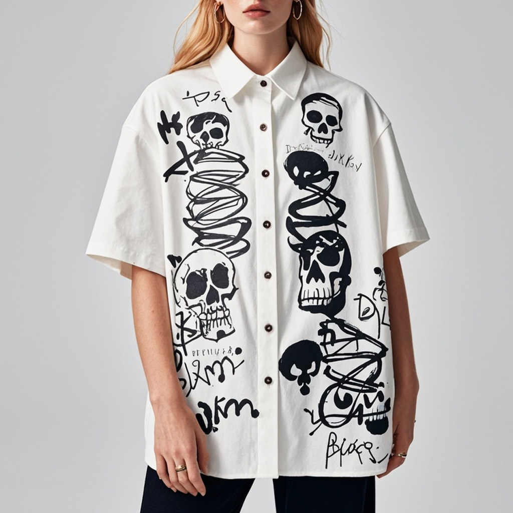Women's Classic Skull Print Shirt