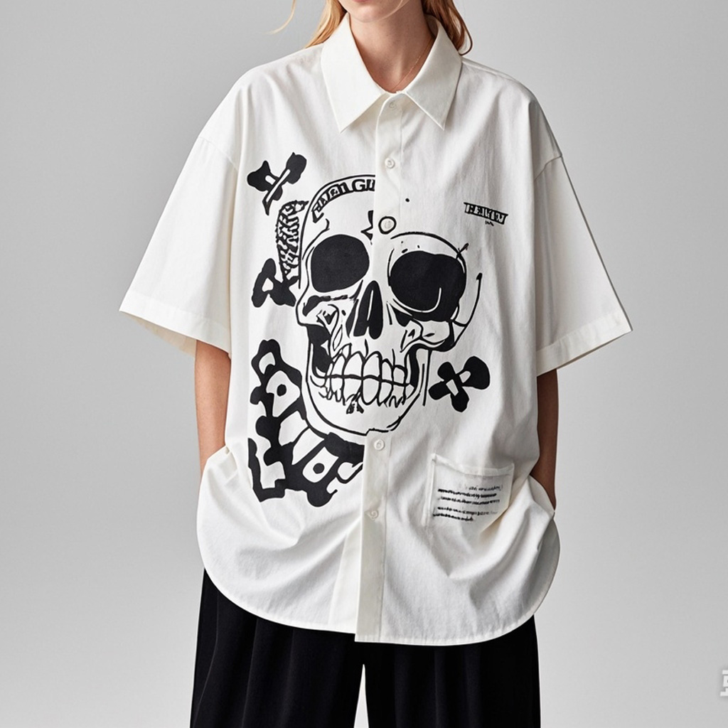 Women's Classic Skull Print Shirt