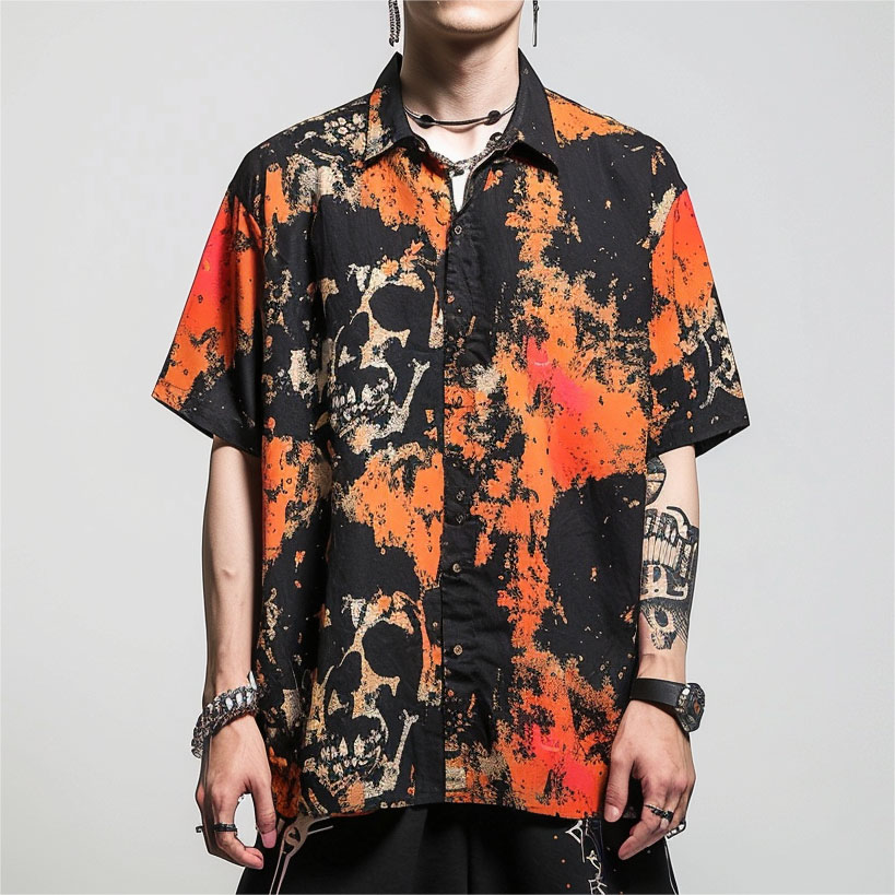 Men's Classic Skull Print Shirt
