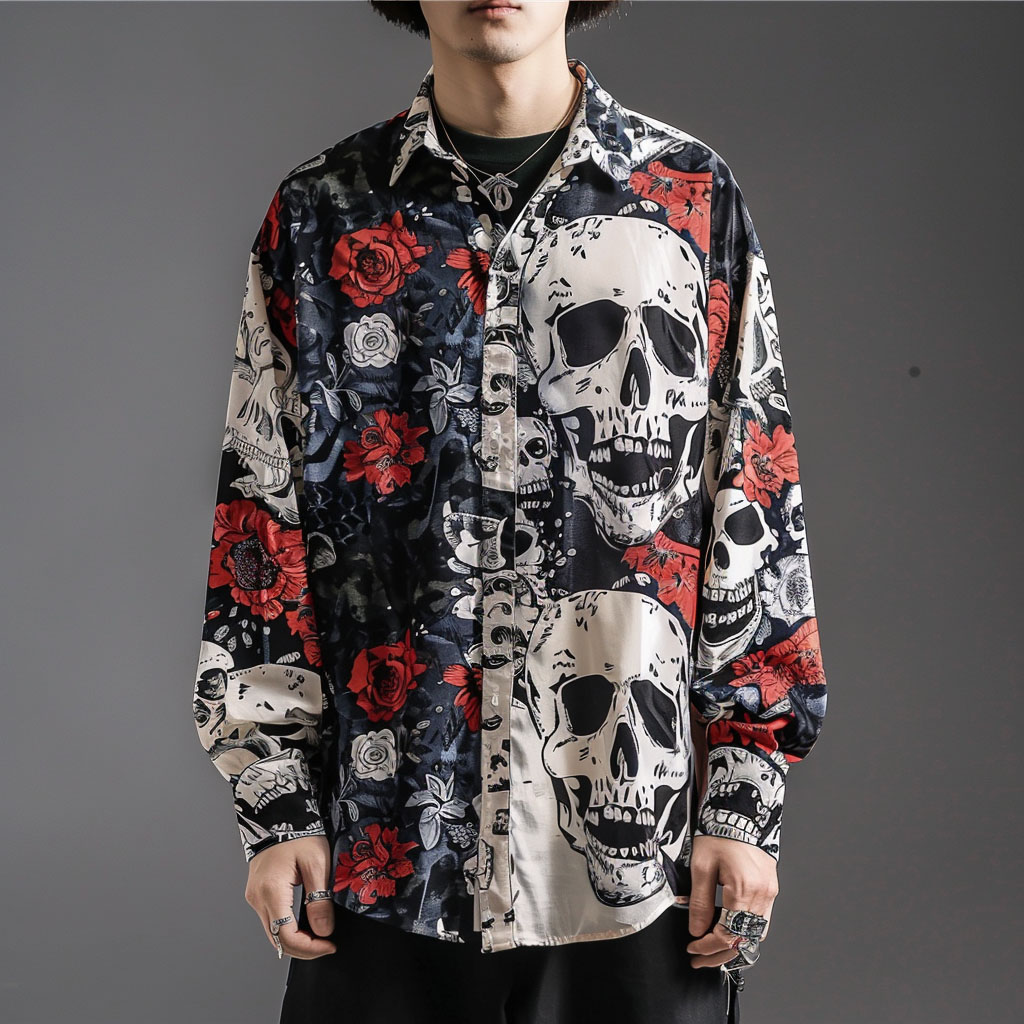 Men's Classic Skull Print Shirt