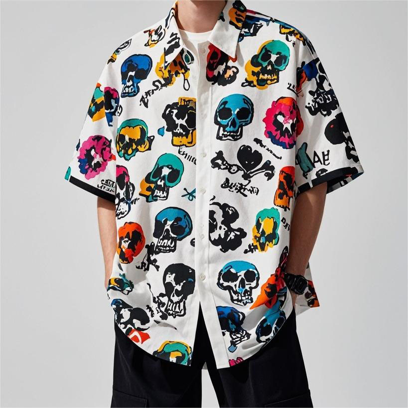 Men's Classic Skull Print Shirt