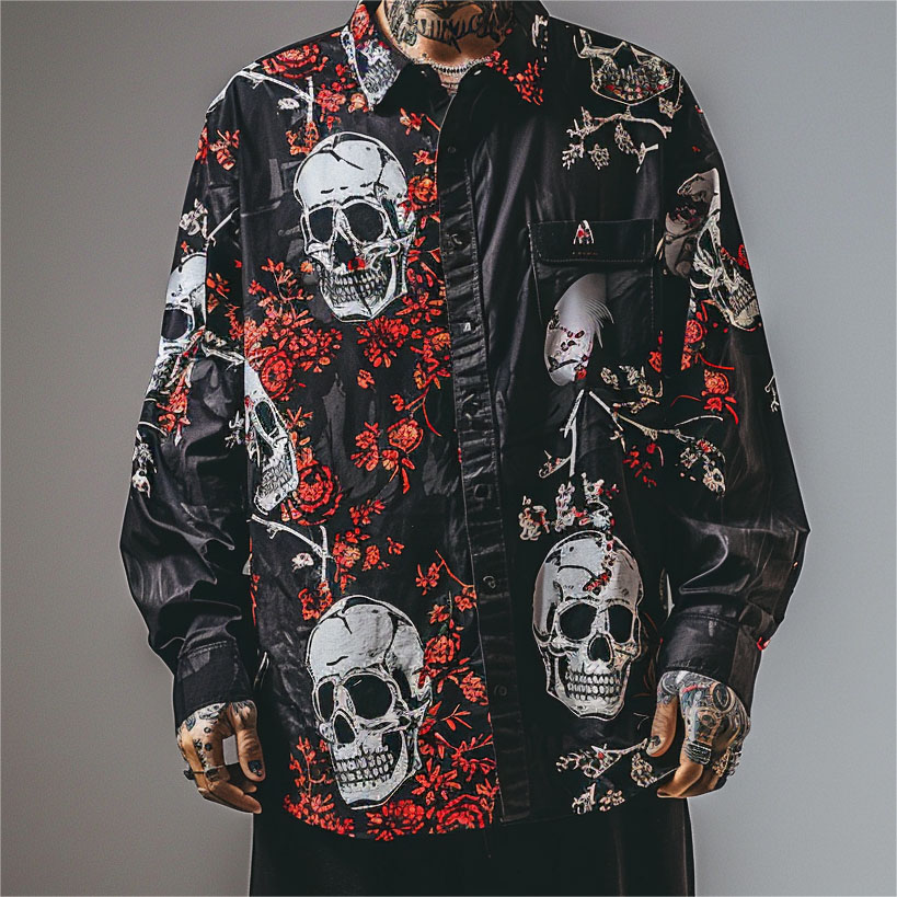 Men's Classic Skull Print Shirt