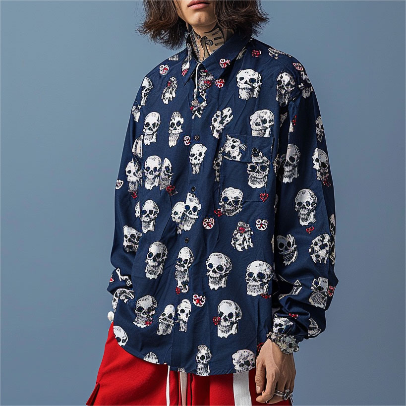 Men's Classic Skull Print Shirt