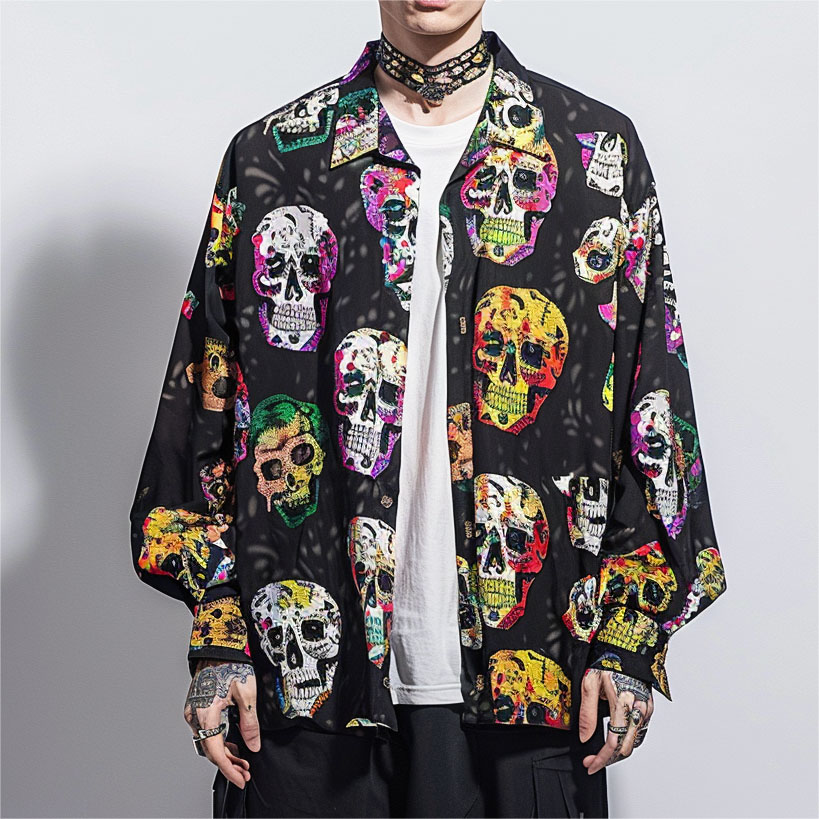 Men's Classic Skull Print Shirt