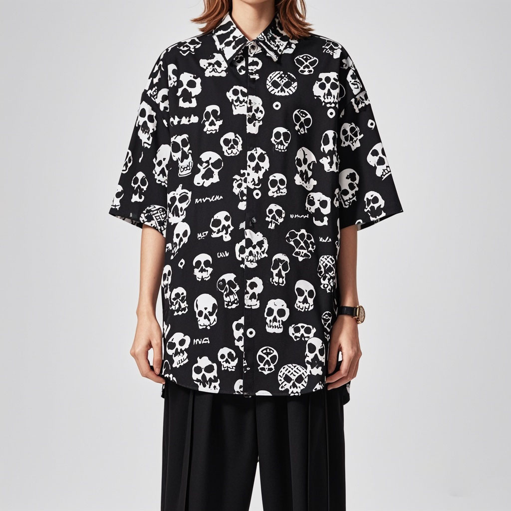 Men's Classic Skull Print Shirt