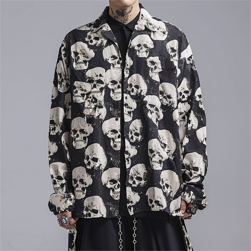Men's Classic Skull Print Shirt