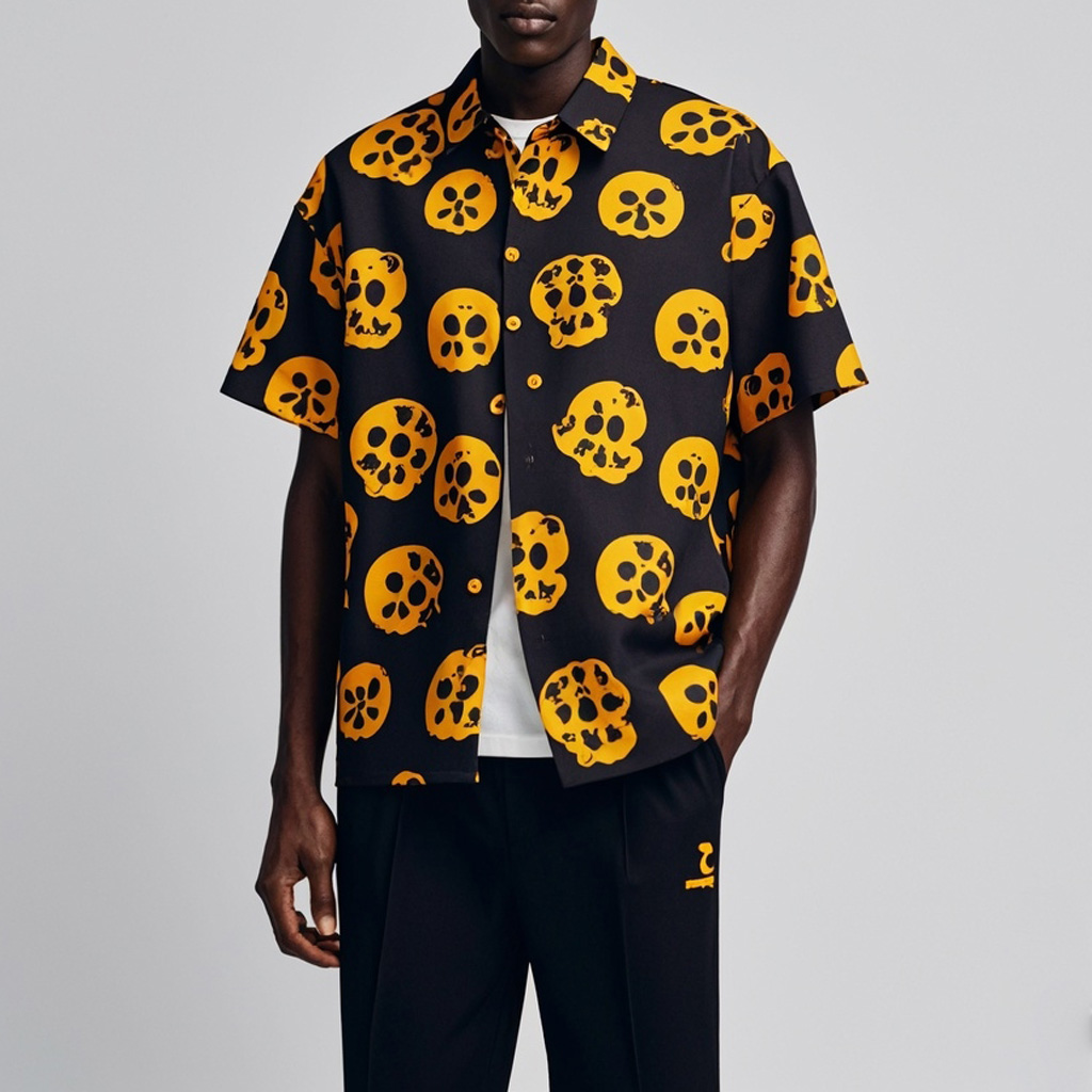 Men's Classic Skull Print Shirt