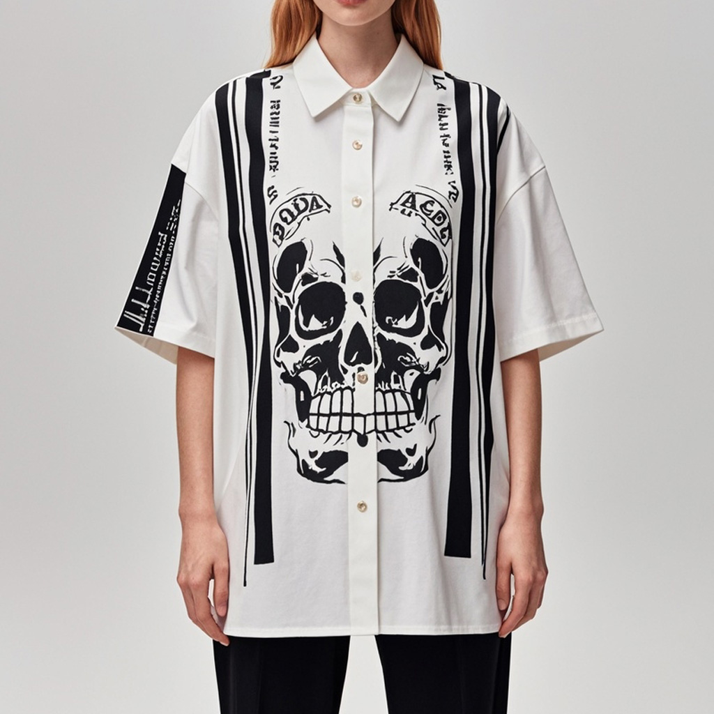 Women's Classic Skull Print Shirt