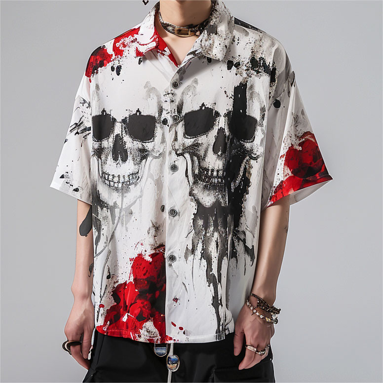 Men's Classic Skull Print Shirt