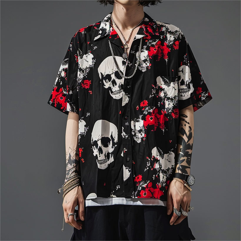 Men's Classic Skull Print Shirt