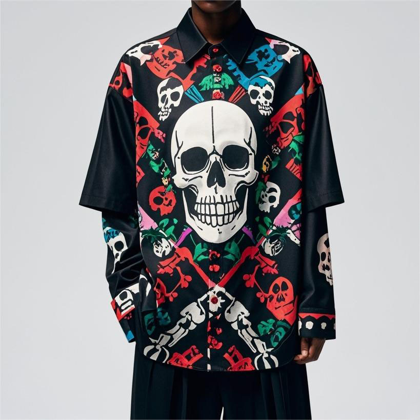 Men's Classic Skull Print Shirt