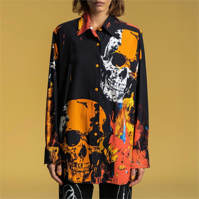Men's Classic Skull Print Shirt