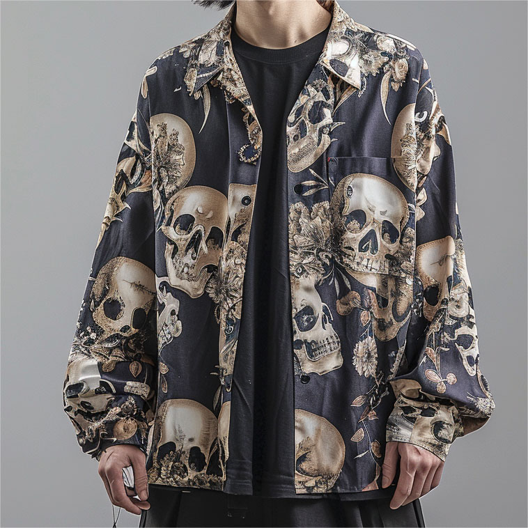 Men's Classic Skull Print Shirt
