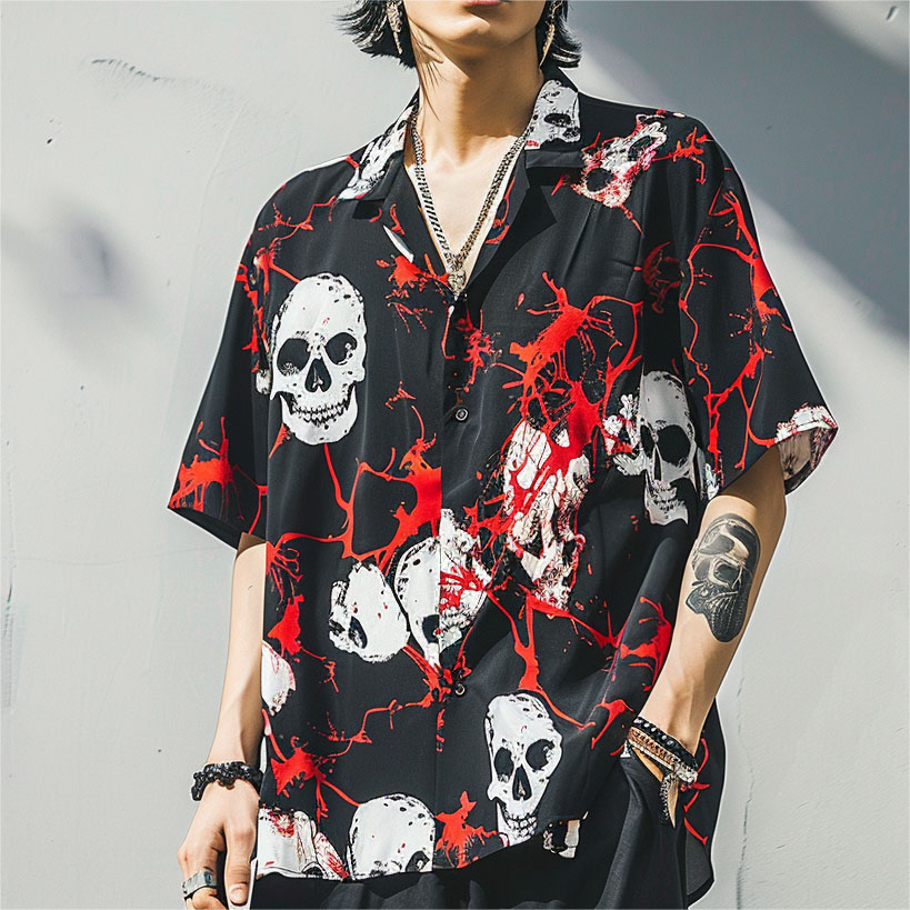 Men's Classic Skull Print Shirt