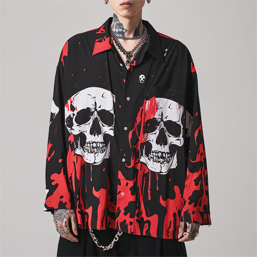 Men's Classic Skull Print Shirt