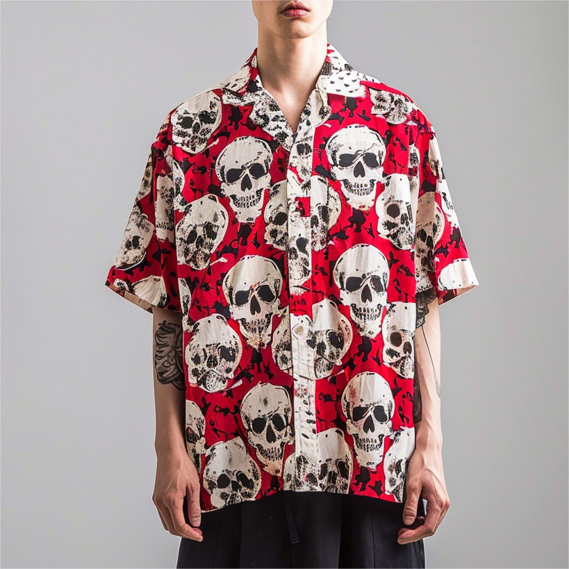 Men's Classic Skull Print Shirt