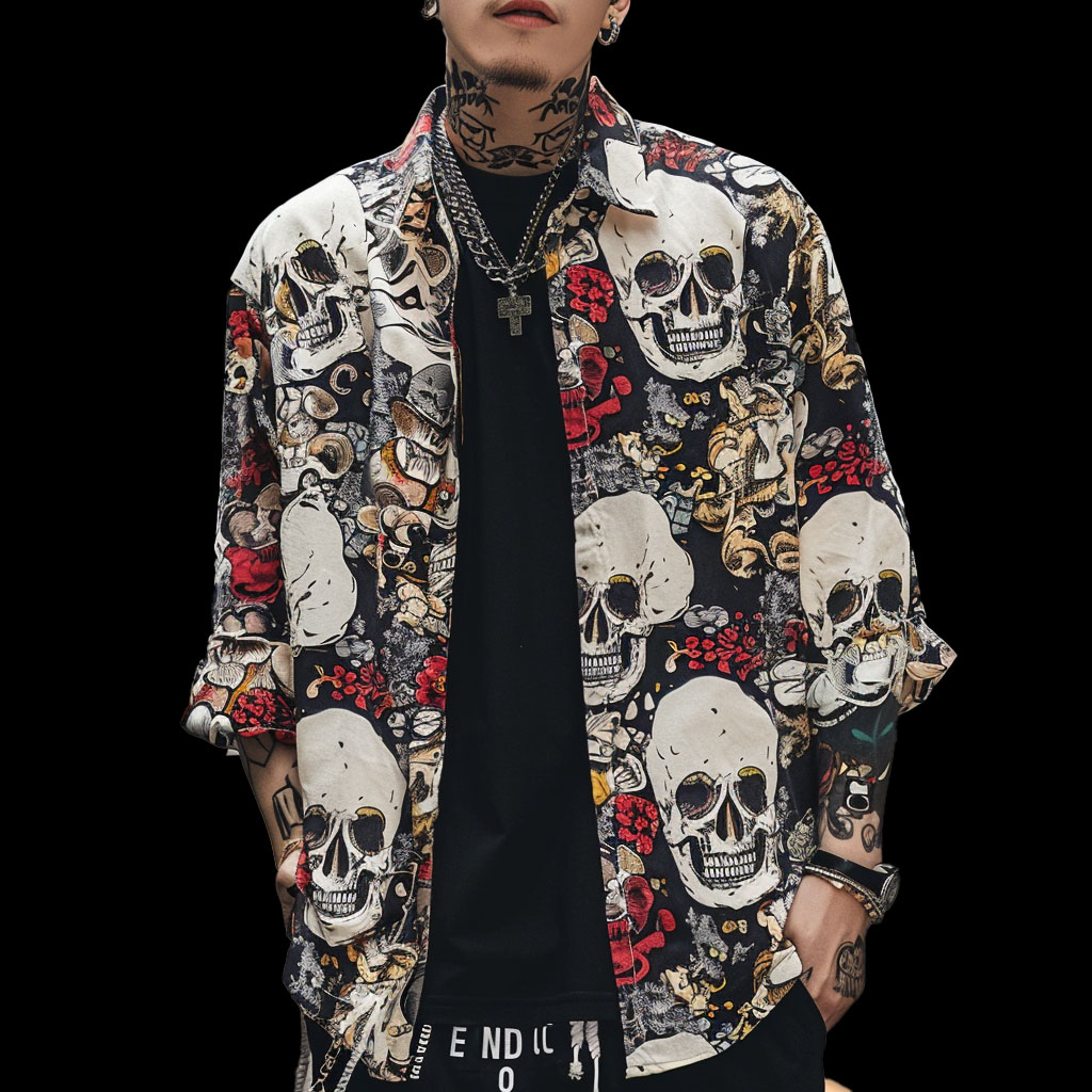Men's Classic Skull Print Shirt