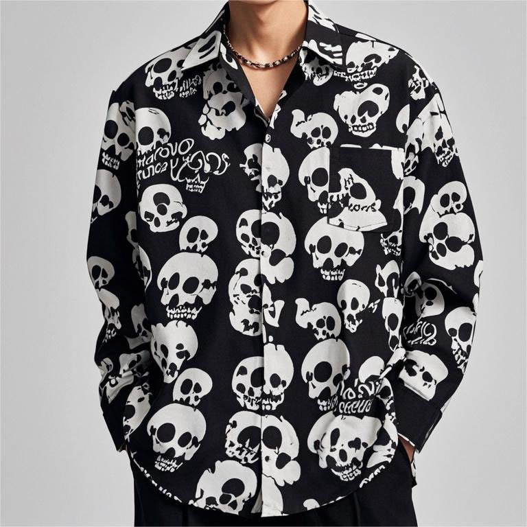 Men's Classic Skull Print Shirt