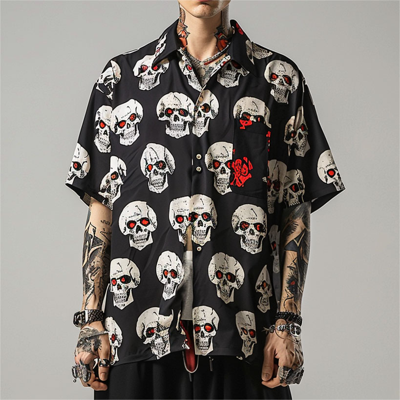 Men's Classic Skull Print Shirt