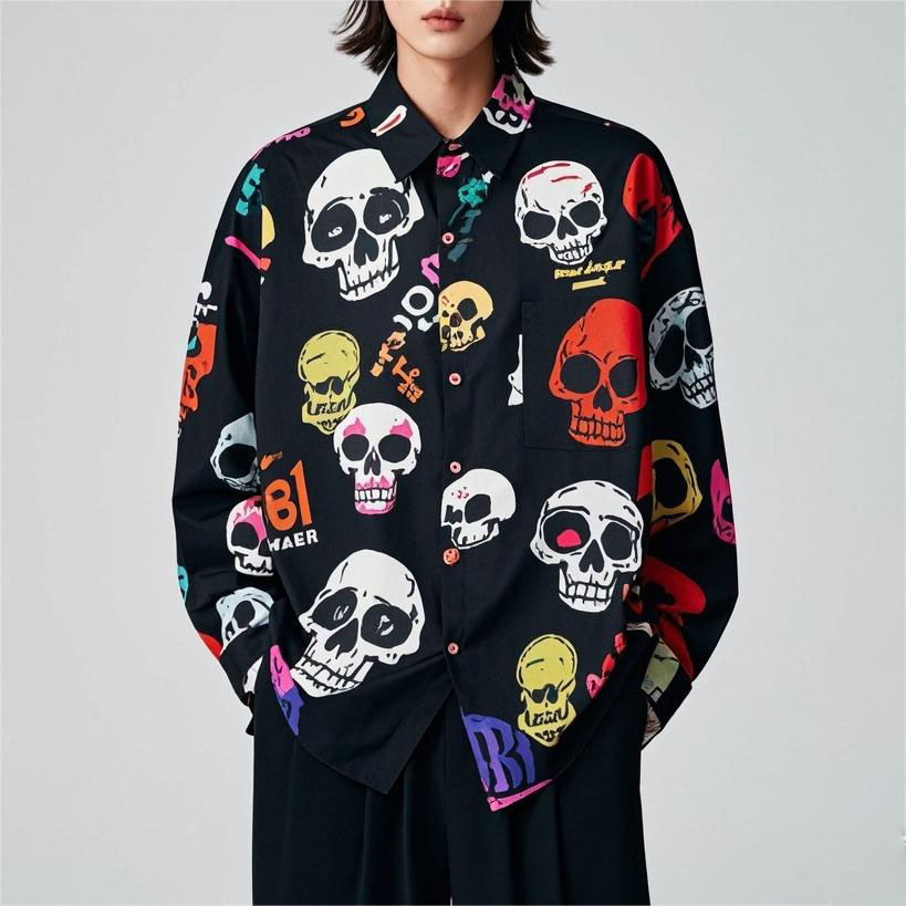 Men's Classic Skull Print Shirt