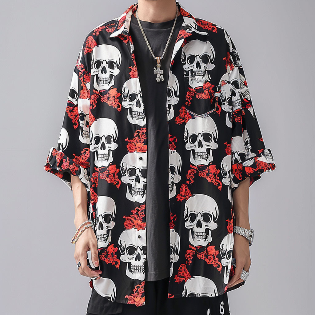 Men's Classic Skull Print Shirt
