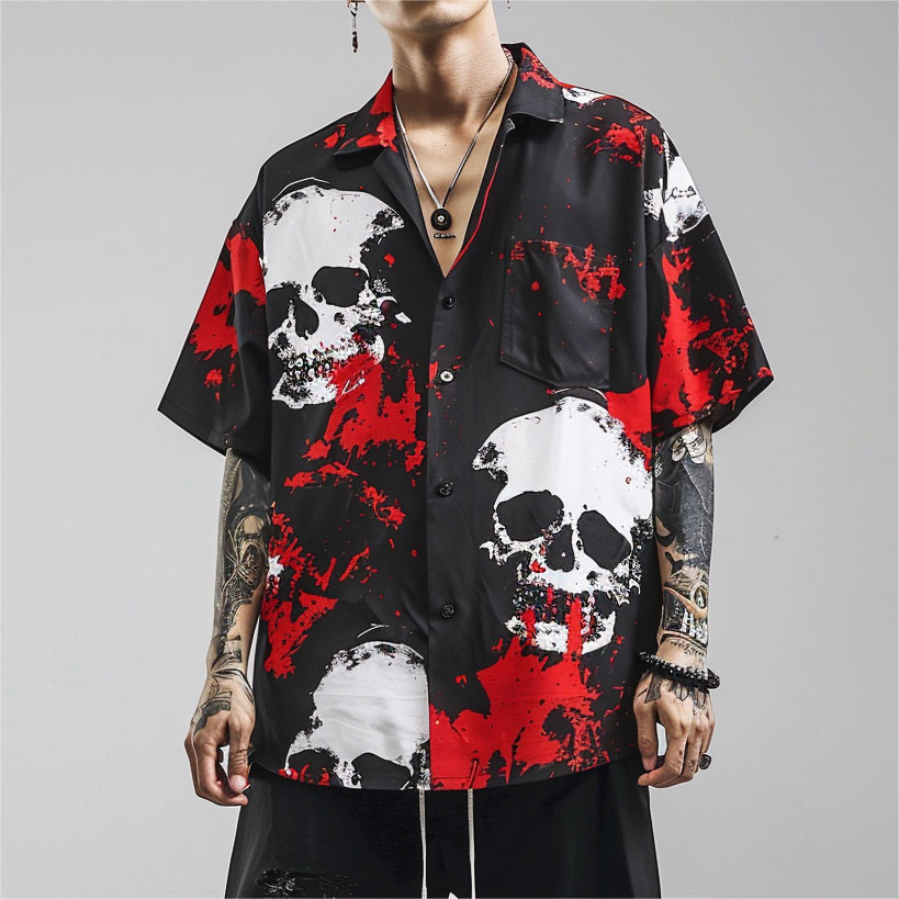 Men's Classic Skull Print Shirt