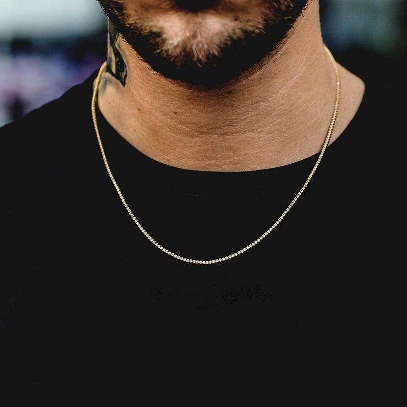 Micro Tennis Necklace in Yellow Gold