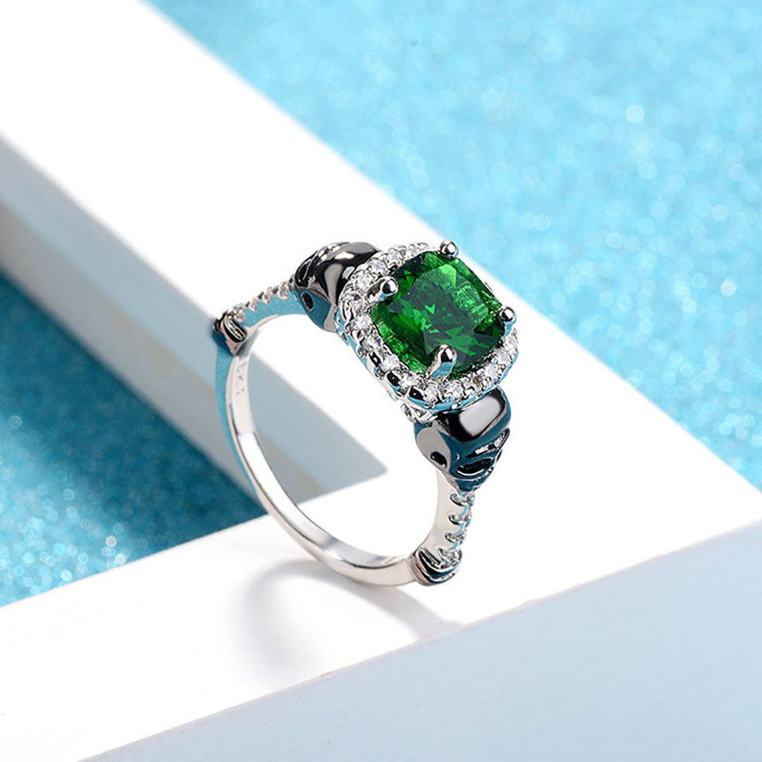 Silver Gothic Skull Ring for Women