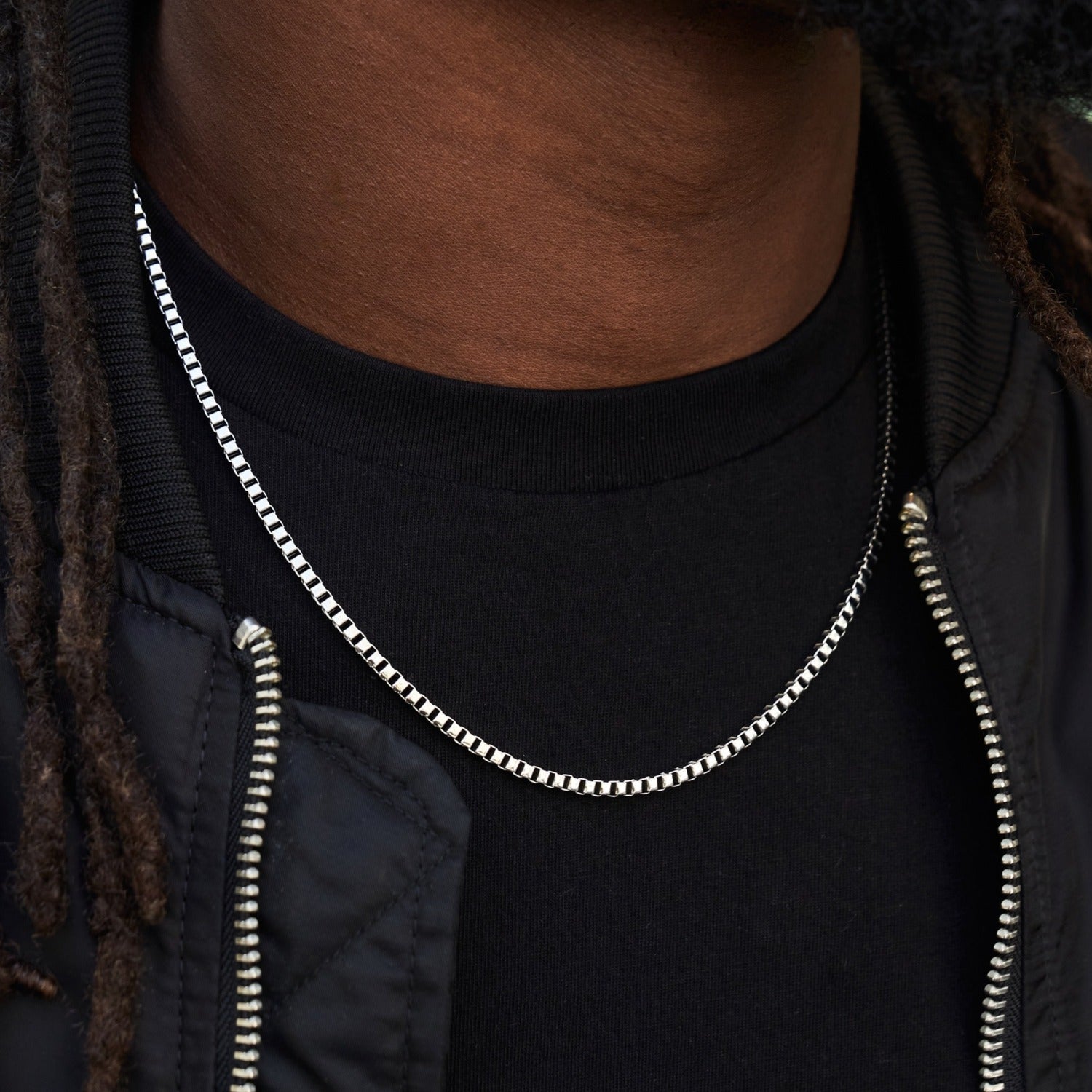 Box Chain in White Gold - 3mm