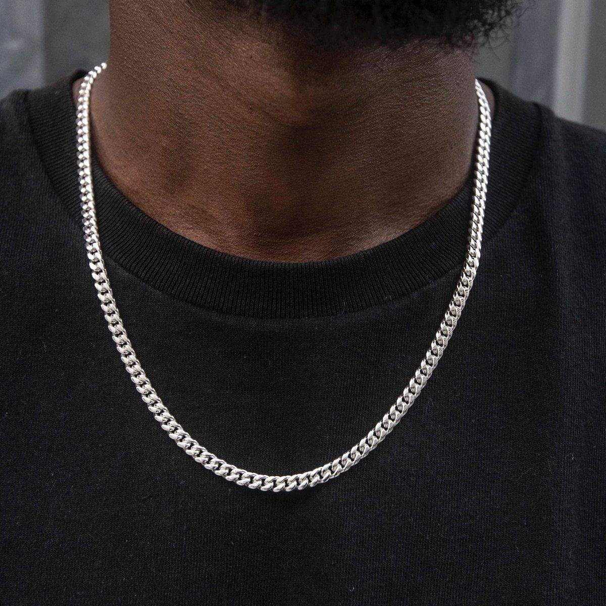 Cuban Link Chain in White Gold - 5mm