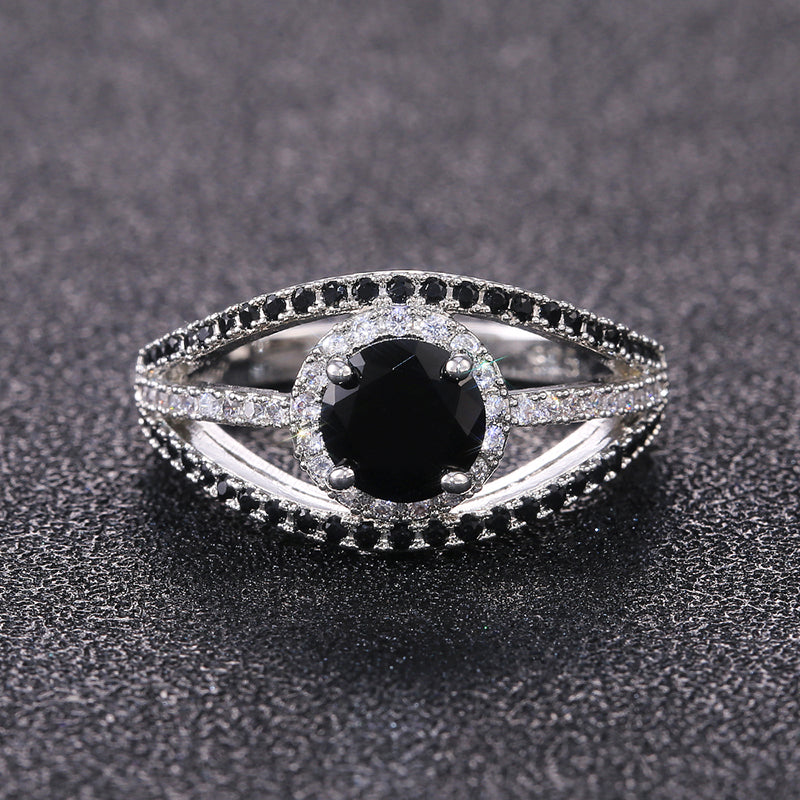 Black Stone Ring ��Eye�� Shape  For Women