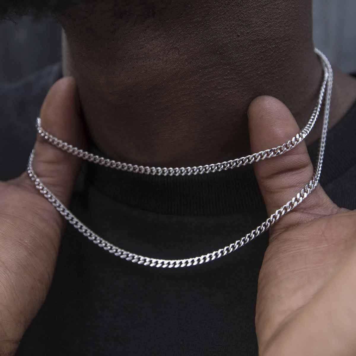 Micro Cuban in White Gold