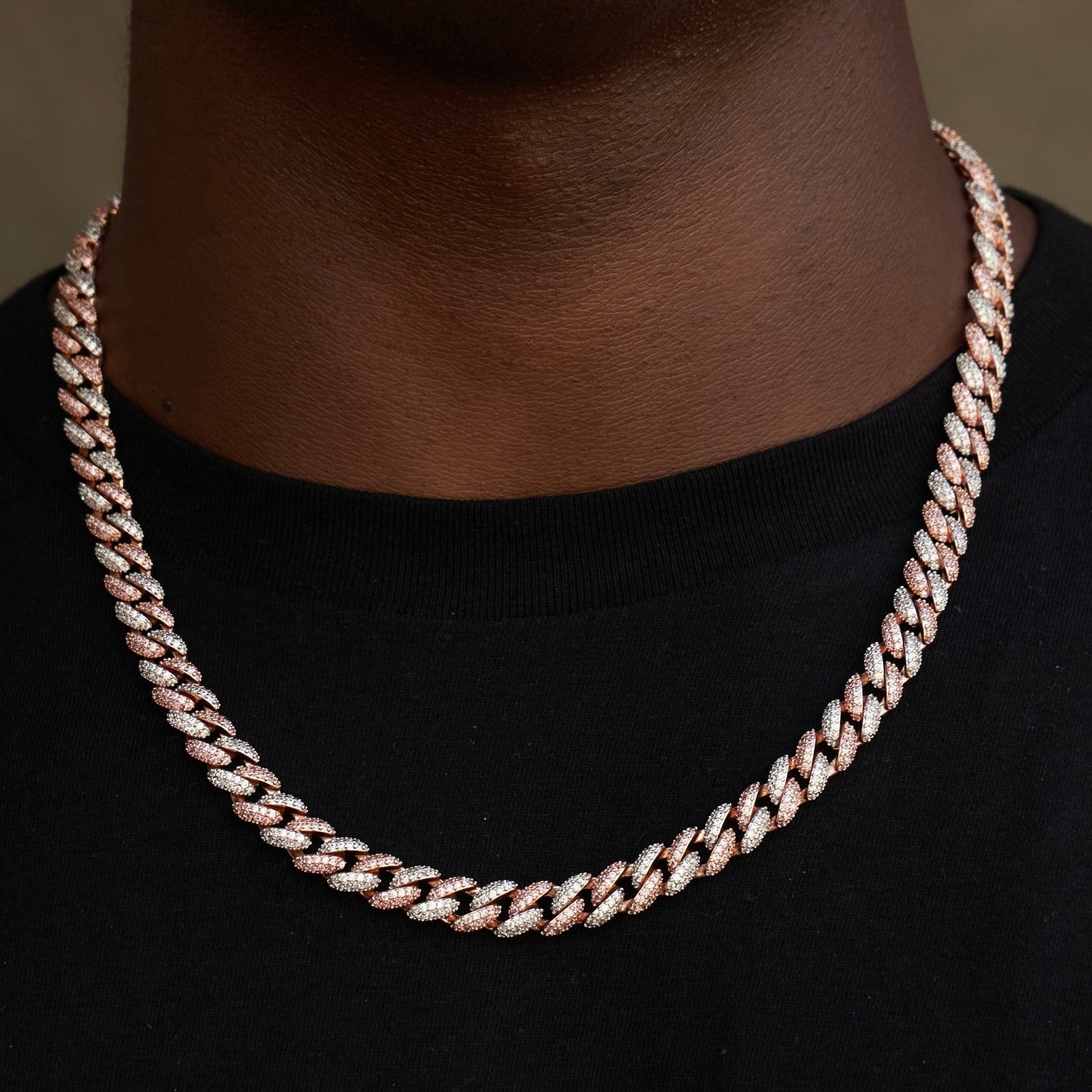 Two-Tone GLD Link Chain in Rose/White Gold - 8.5mm