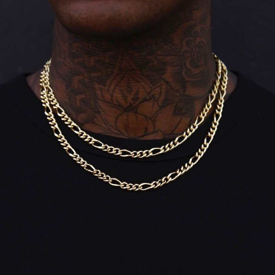 Figaro Link Chain in Yellow Gold - 5mm