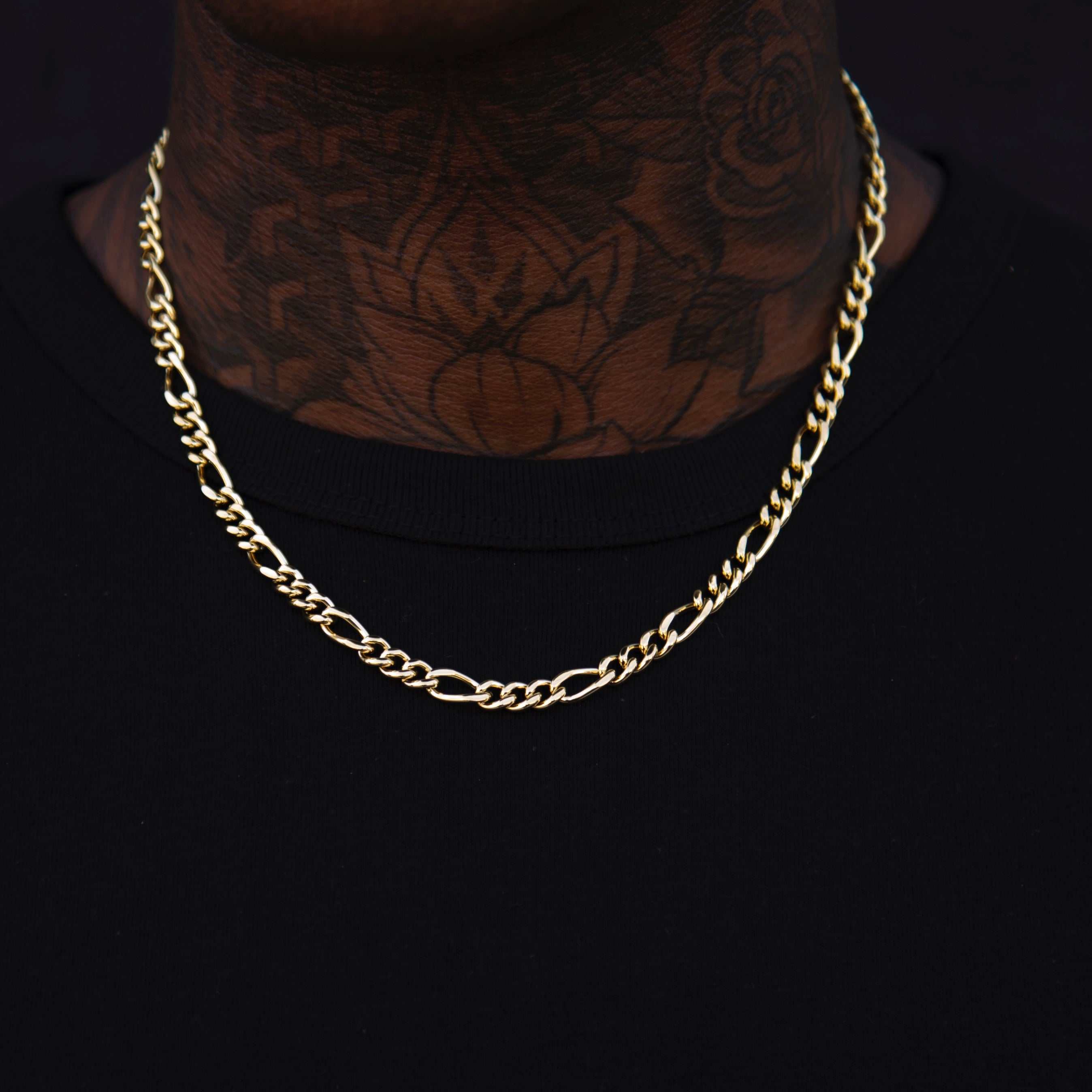 Figaro Link Chain in Yellow Gold - 5mm