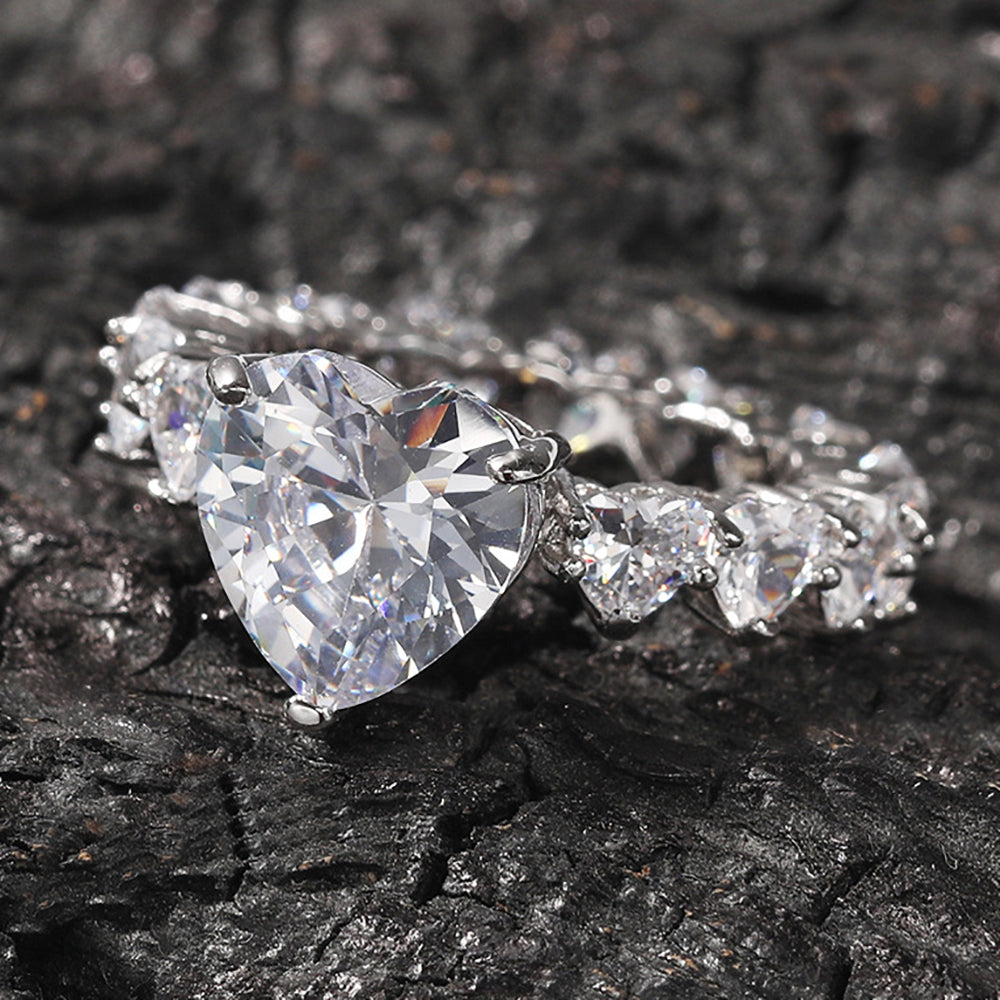 Moissanite Iced Out Engagement Ring