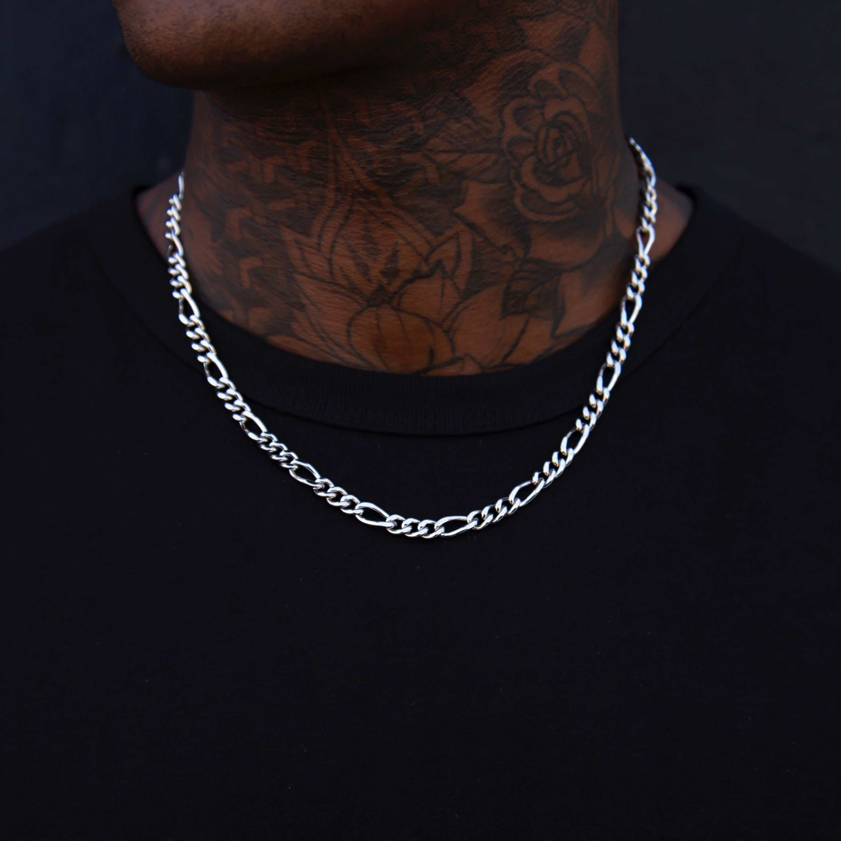 Figaro Link Chain in White Gold - 5mm