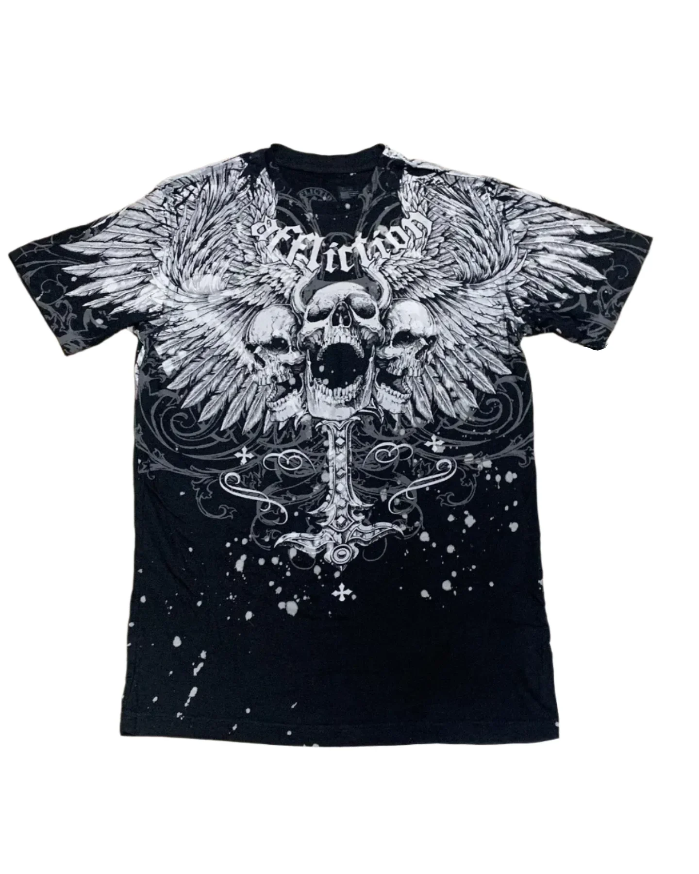 AFFLICTION WINGED SKULLS TEE
