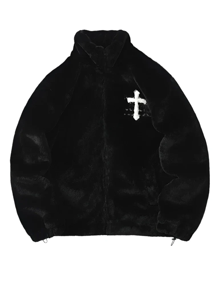 BLACK CRUCIFIX WOOL JACKET