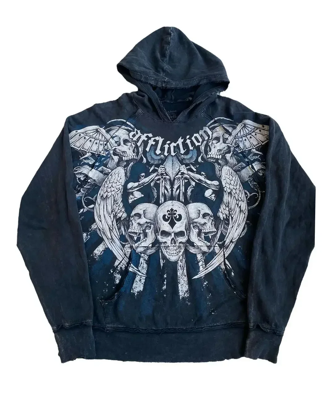 AFFLICTION WINGED SKULLS HOODIE