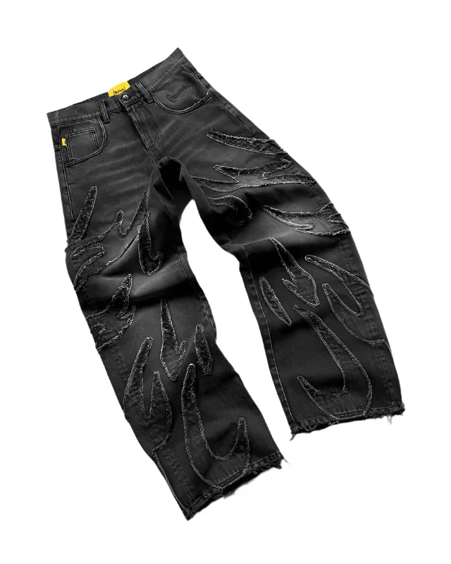 BLACK PATTERN JEANS