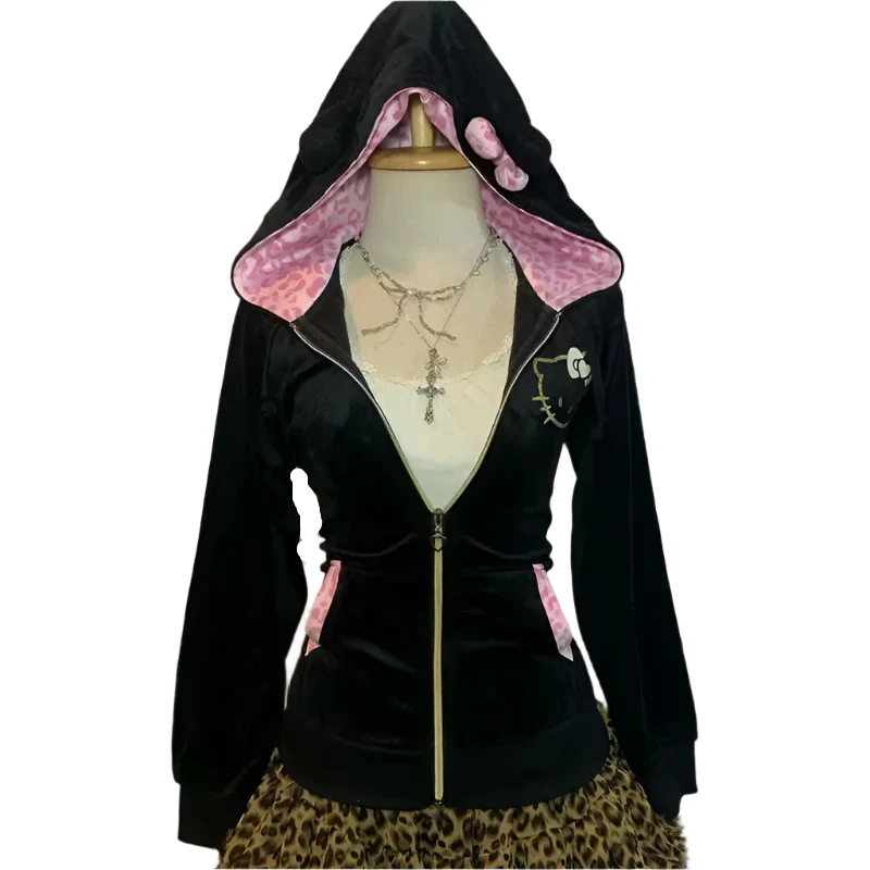 HELLO KITTY PINK HOODED ZIP UP