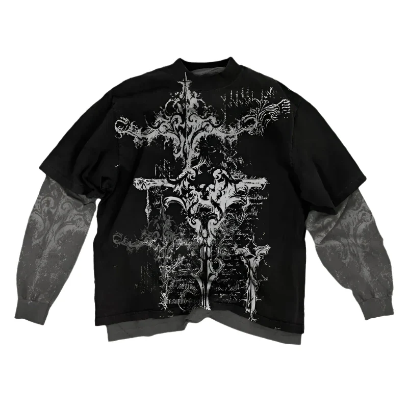 BLACK CRUCIFIX LONG SLEEVE TEE