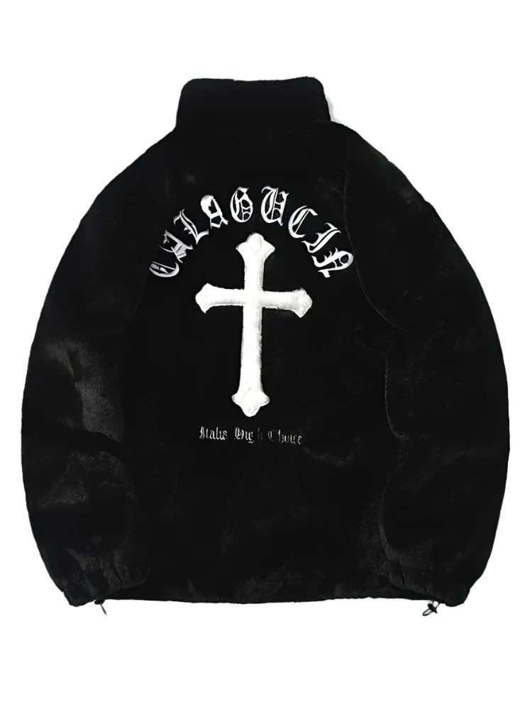 BLACK CRUCIFIX WOOL JACKET