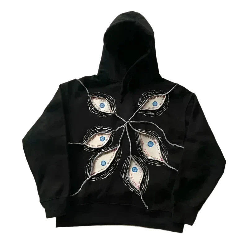 BLACK BINDED EYES HOODIE