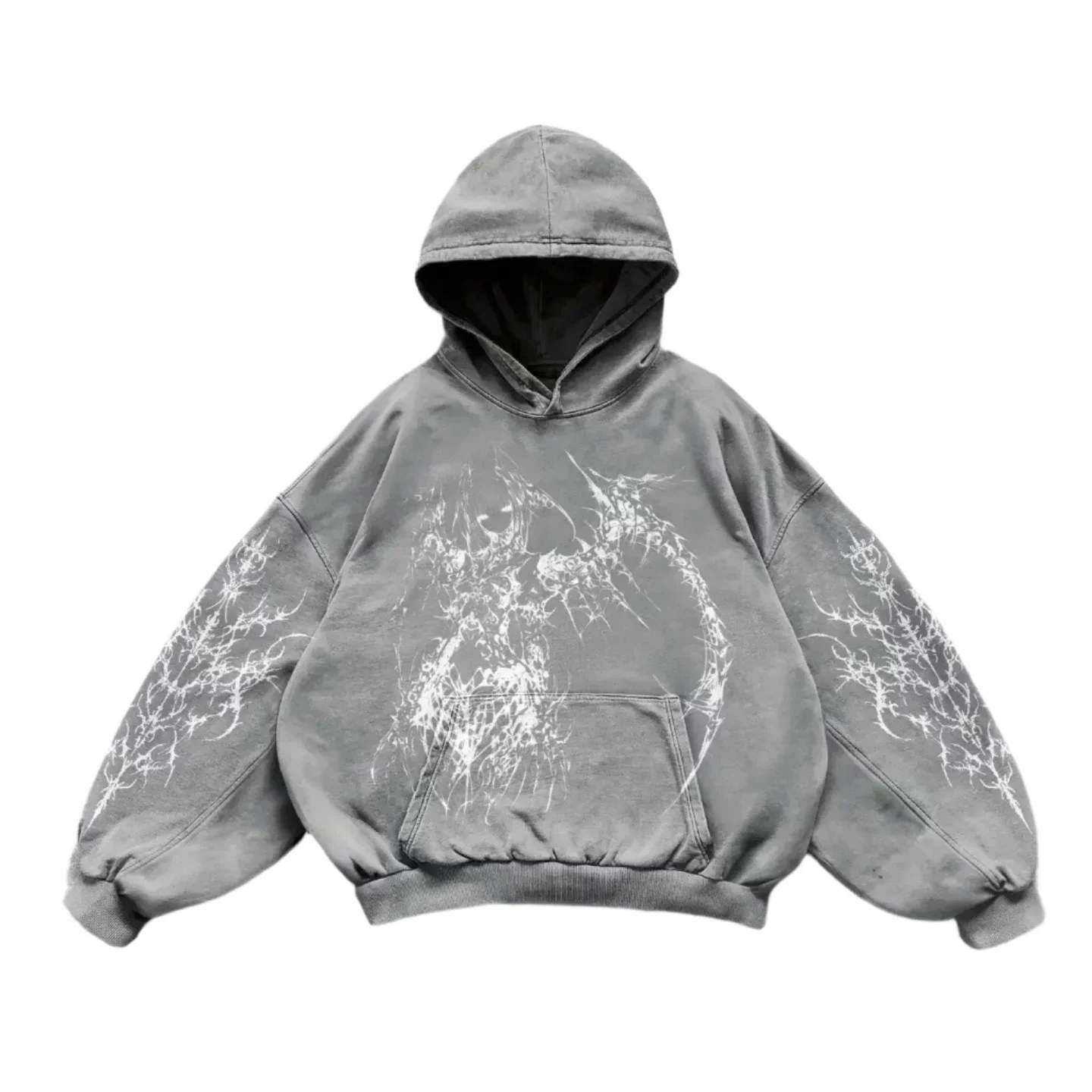 GREY GRIM REAPER HOODIE