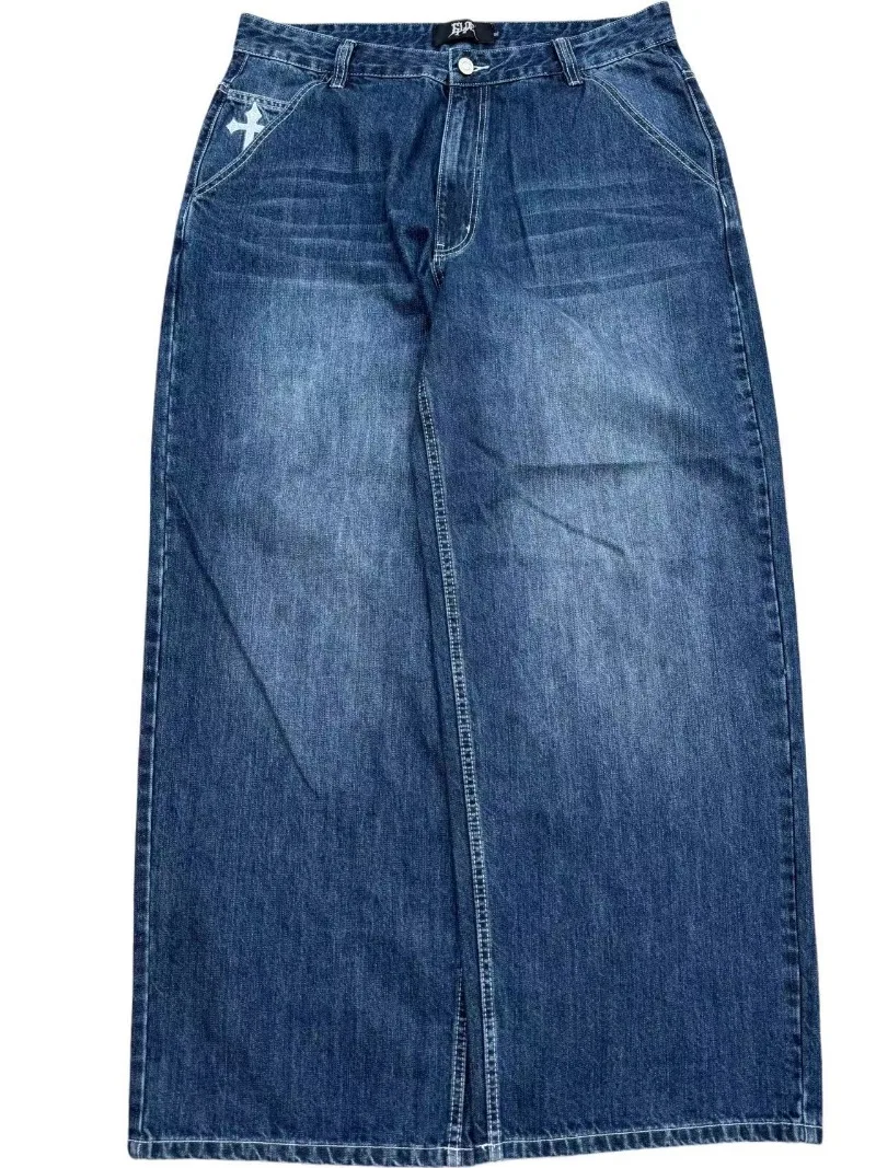 BLUE WASHED CRUCIFIX JEANS