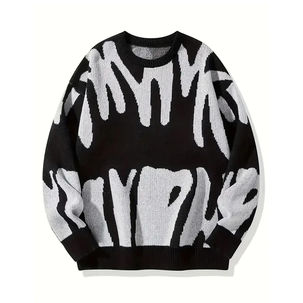 DISTORTED BLACK AND GREY SWEATER