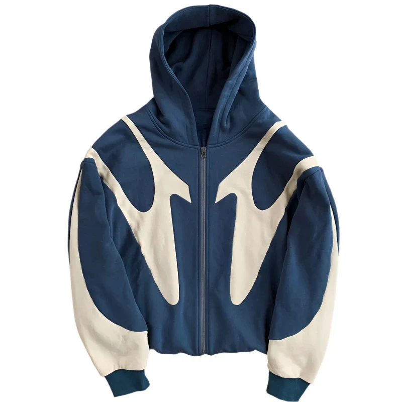 BLUE ABSTRACT ZIP UP