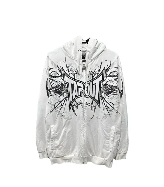 WHITE TAPOUT ZIP UP